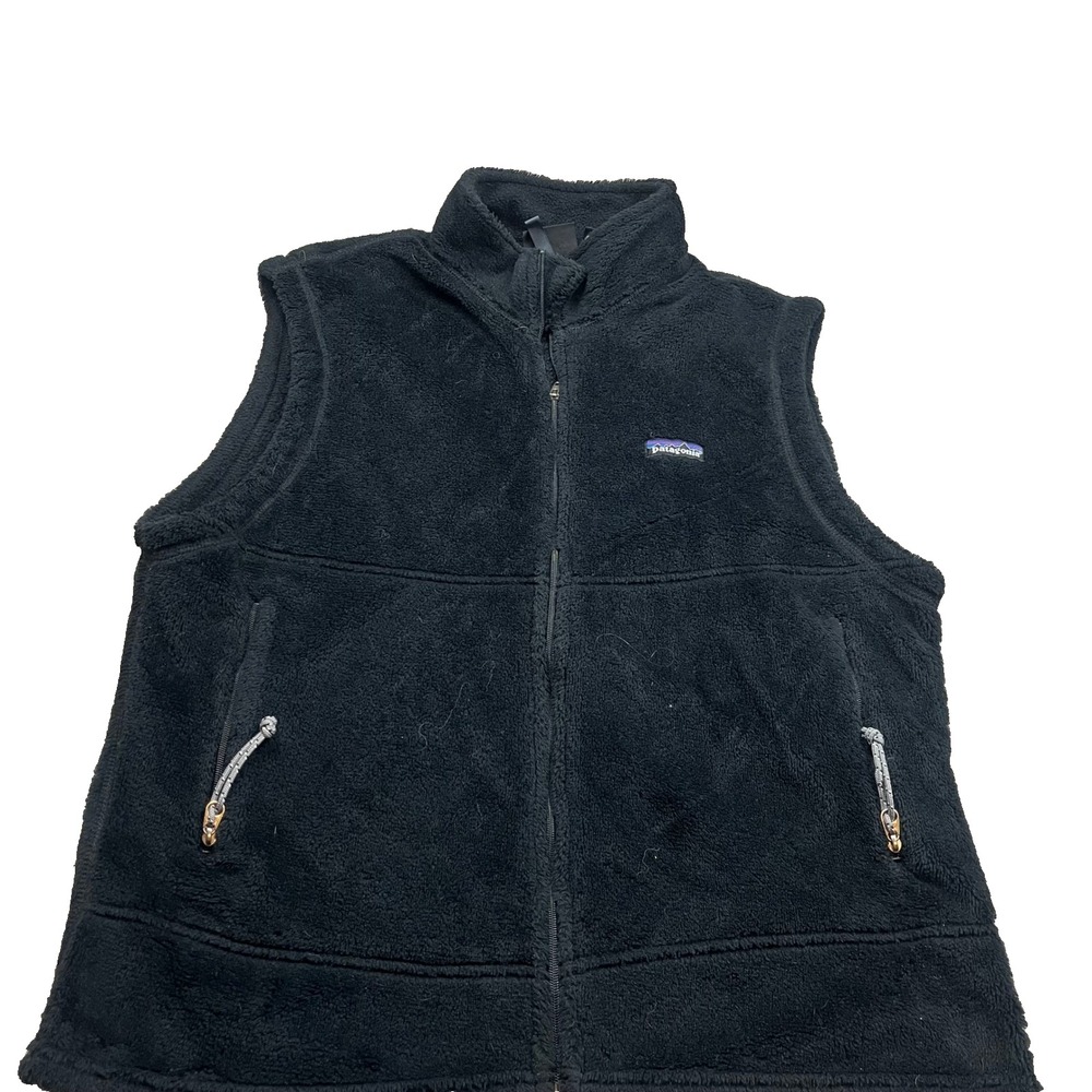 vintage Patagonia r Fleece Vest Mens L Black Polartec Regulator Full Zip Outdoor